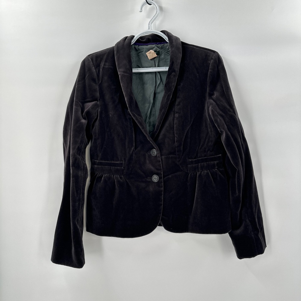 J.Crew Velvet Blazer Jacket Womens 6 Fitted Peplum Style Lined‎ Office Statement